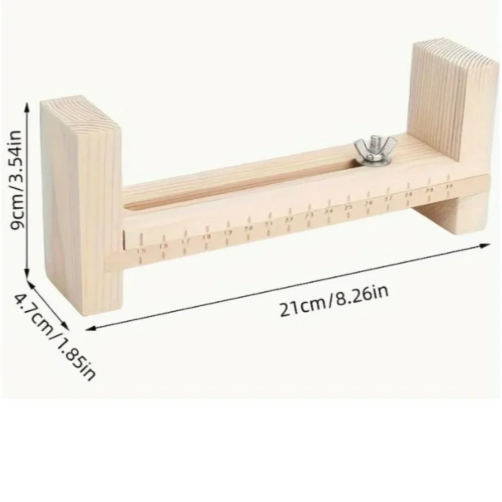Adjustable Wooden Bracelet Making Tool with Two Clips.